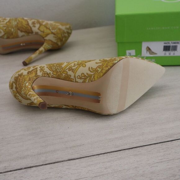 Sam Edelman H37918F704 Sz 6 Hazel Tumeric Fabric Pointed Toe High Heel Pumps $14 - Picture 10 of 14